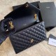 Replicas YSL Saint Laurent Medium Envelope Bolso Mix Matelasse Negra Gold Hardware Baratos Imitacion