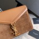 Replicas YSL Saint Laurent Cassandra Medium Suede Bolso Brown Baratos Imitacion