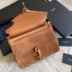 Replicas YSL Saint Laurent Cassandra Medium Suede Bolso Brown Baratos Imitacion