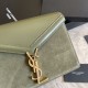 Replicas YSL Saint Laurent Cassandra Medium Suede Bolsa Light Green Baratos Imitacion