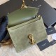 Replicas YSL Saint Laurent Cassandra Medium Suede Bolsa Light Green Baratos Imitacion