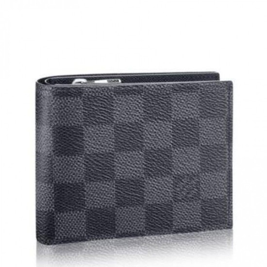 Replicas Louis Vuitton Amerigo Billetera Damier Graphite N41635 Baratos Imitacion