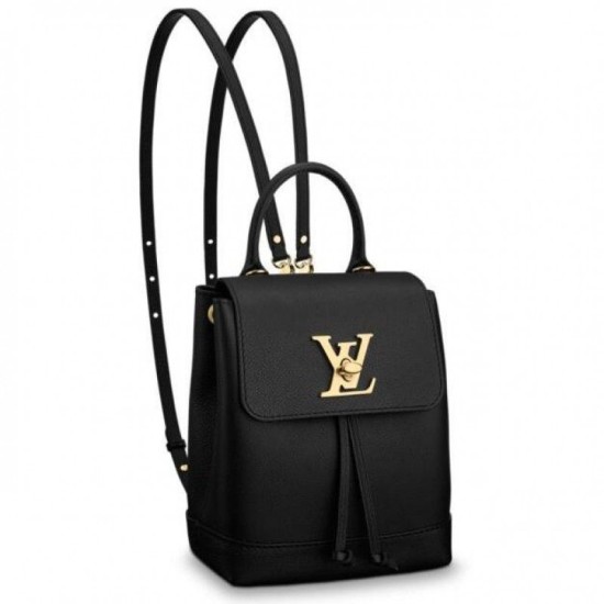 Replicas Louis Vuitton Lockme Mini Mochila M54573 Negro Baratos Imitacion