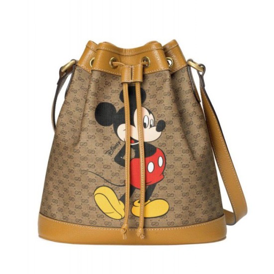 Replicas Gucci Bolso cubo pequeño Disney x 602691 Light Coffee Baratos Imitacion