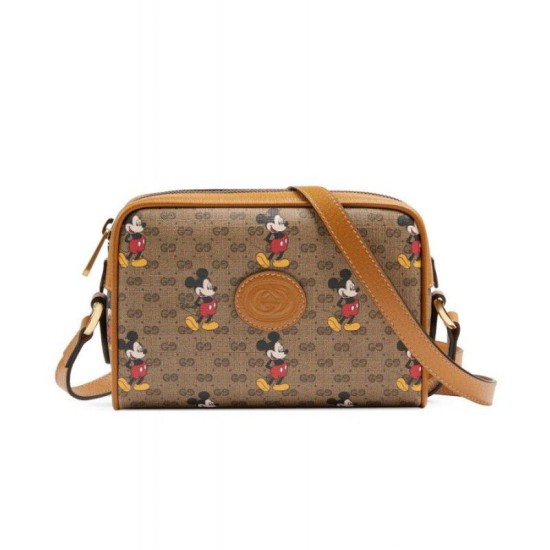 Replicas Gucci Bolso de hombro Disney x 602536 Café claro Baratos Imitacion