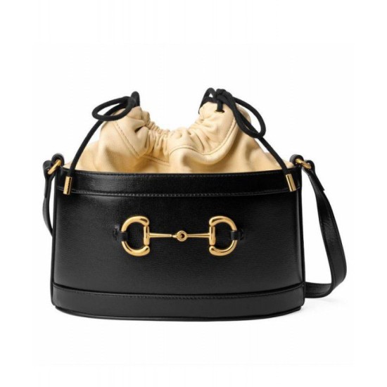 Replicas Gucci 1955 Horsebit Bucket Bolsos 602118 Crema Baratos Imitacion