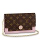 Replicas Louis Vuitton Flore Monedero Monedero Monograma Lienzo M67405 Rosa Baratos Imitacion