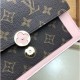 Replicas Louis Vuitton Flore Monedero Monedero Monograma Lienzo M67405 Rosa Baratos Imitacion