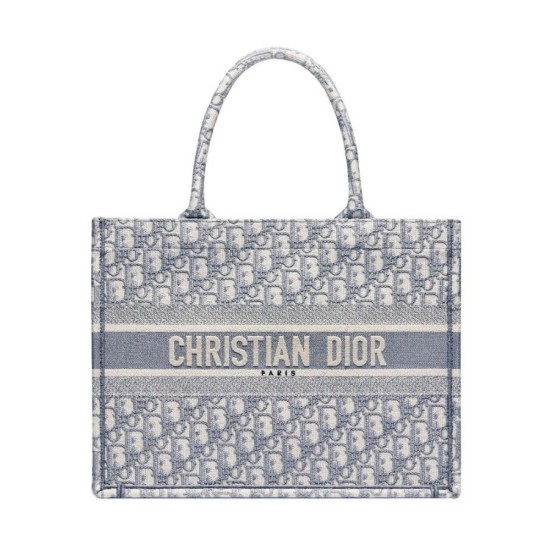 Replicas Christian Dior Bolso Tote Pequeño Con Bordado Oblicuo Dior Gris Baratos Imitacion