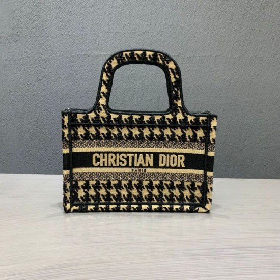 Replicas Christian Dior Mini Book Tote Bag Negro / Amarillo Baratos Imitacion