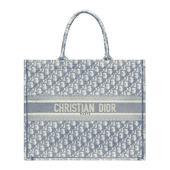 Replicas Christian Dior Tote de libro con bordado oblicuo Dior gris Baratos Imitacion