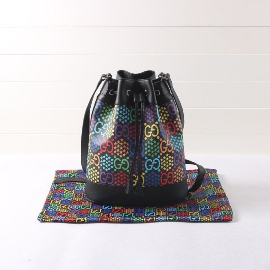 Replicas Gucci GG Psychedelic Bucket Bolsos 598149 Negro Baratos Imitacion