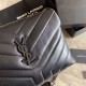 Replicas YSL Saint Laurent Bolso de hombro Monogram con sobre largo Negro Baratos Imitacion