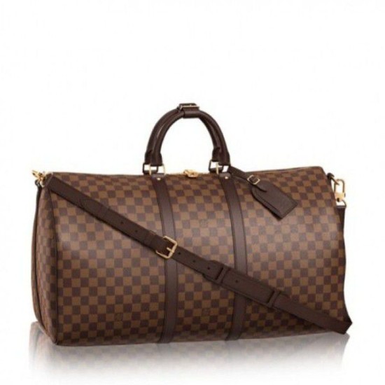 Replicas Louis Vuitton Keepall Bandouli es 55 Damier Ebene N41414 Baratos Imitacion