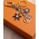 Replicas Louis Vuitton LV Snowflakes Bag Charm And Key Holder M80240 Dorado Baratos Imitacion