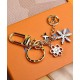 Replicas Louis Vuitton LV Snowflakes Bag Charm And Key Holder M80240 Dorado Baratos Imitacion