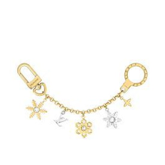 Replicas Louis Vuitton LV Snowflakes Chain Bag Charm Dorado Baratos Imitacion