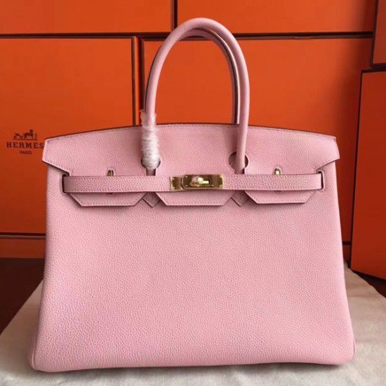 Replicas Bolso hecho a mano Herme Birkin 40cm Clemence Pink Baratos Imitacion