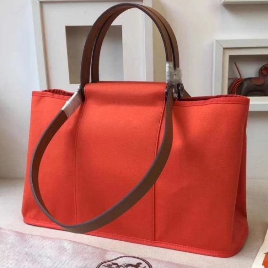 Replicas Hermes Cabag Elan Bolsa en lona Capucine Baratos Imitacion