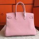 Replicas Bolso hecho a mano Herme Birkin 40cm Clemence Pink Baratos Imitacion