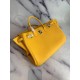 Replicas Herme Birkin 40cm Bolso hecho a mano Clemence Amarillo Baratos Imitacion