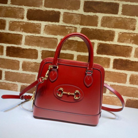 Replicas Gucci 1955 Horsebit bolso pequeño con asa superior 621220 Rojo Baratos Imitacion