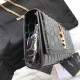 Replicas YSL Saint Laurent Kate Medium Bolsa Negra Patente Baratos Imitacion