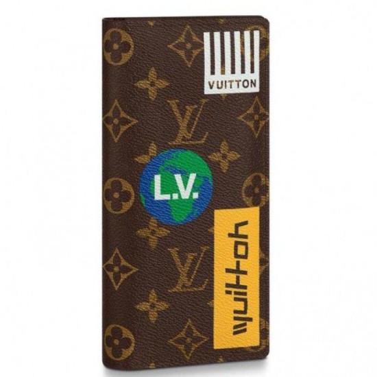 Replicas Louis Vuitton Brazza Billetera Lona Monogram M67823 Baratos Imitacion