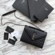 Replicas YSL Saint Laurent Envelope Pequeña Bolsa Grain Relieve Hardware de plata Baratos Imitacion