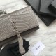 Replicas Hombro Saint Laurent Medio Kate Monogram Cocodrilo Bolsa Gris Baratos Imitacion