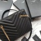 Replicas YSL Saint Laurent Tribeca Bolsa de compras pequeña Grano en relieve Negra Baratos Imitacion