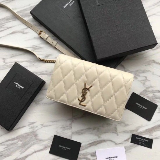 Replicas YSL Saint Laurent Jamie Pequeña Bolsa Albaricoque Baratos Imitacion