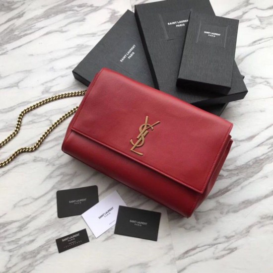 Replicas YSL Saint Laurent Mediana Reversible Kate Suede y Lisa Roja Baratos Imitacion