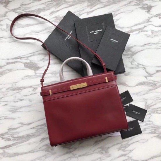 Replicas YSL Saint Laurent Pequeña Manhattan Top Asa Bolsa Roja Baratos Imitacion