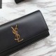 Replicas YSL Saint Laurent Classic Monogram Billetera Suave Negra Baratos Imitacion