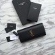 Replicas YSL Saint Laurent Classic Monogram Billetera Suave Negra Baratos Imitacion