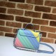 Replicas Gucci GG Marmont Mini bolso de asa superior 583571 Multicolor Azul Baratos Imitacion