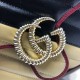 Replicas Gucci GG Marmont Mini bolso de asa superior 583571 Negro / Amarillo Baratos Imitacion