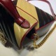 Replicas Gucci GG Marmont Mini bolso de asa superior 583571 Negro / Amarillo Baratos Imitacion