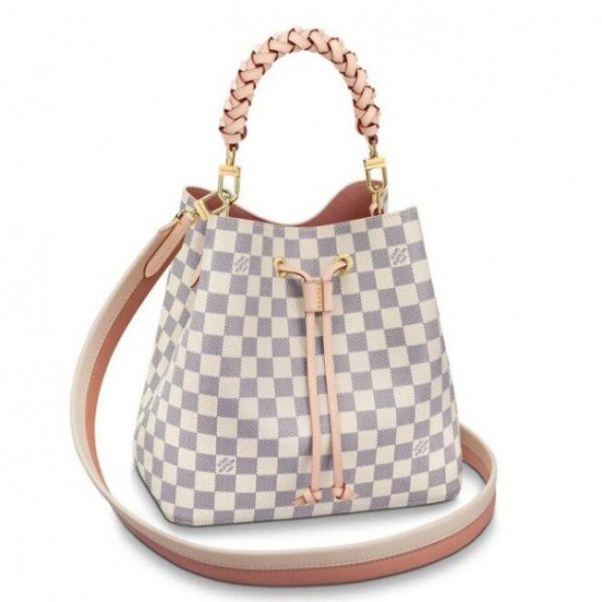 Replicas Louis Vuitton NeoNoe MM con mango trenzado Damier Azur N40344 Baratos Imitacion