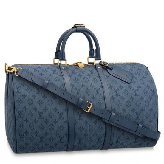 Replicas Louis Vuitton Bolsa Keepall Bandouliere 50 Monogram Denim M44645 Baratos Imitacion