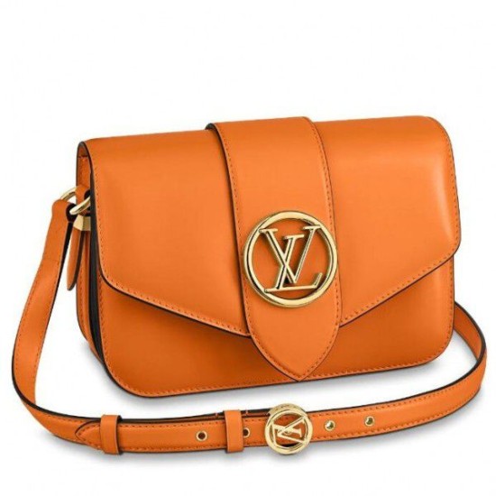 Replicas Louis Vuitton Bolso LV Pont 9 en piel de becerro naranja M55946 Baratos Imitacion