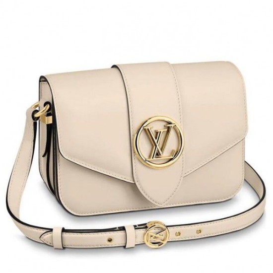 Replicas Louis Vuitton LV Pont 9 Bolso en piel de becerro crema M55950 Baratos Imitacion