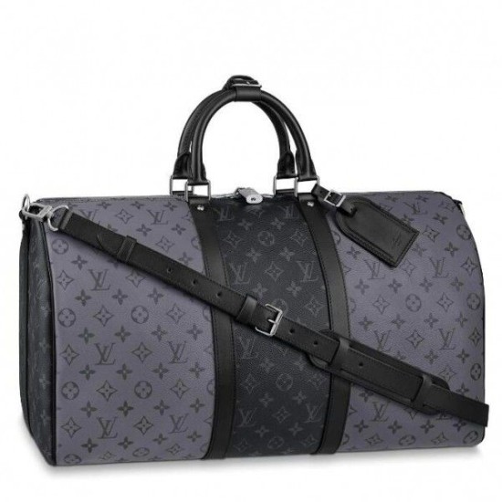 Replicas Louis Vuitton Keepall Bandouliere 50 Monogram Eclipse M45392 Baratos Imitacion