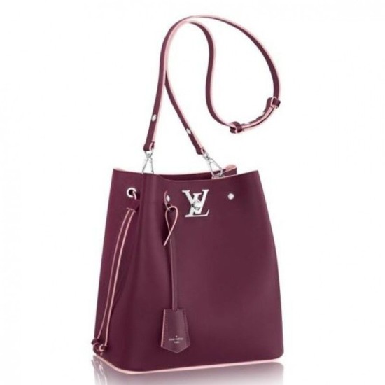 Replicas Louis Vuitton Bordeaux Lockme Bucket Bolsos M54680 Baratos Imitacion