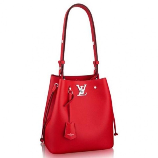 Replicas Louis Vuitton Rojo Lockme Bucket Bolsos M54679 Baratos Imitacion