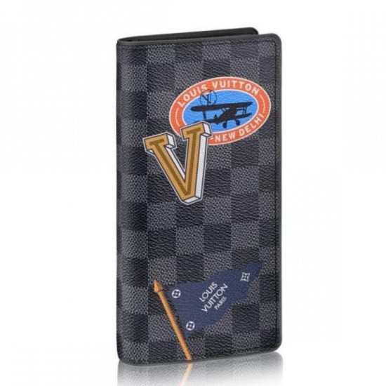 Replicas Louis Vuitton League Brazza Billetera Damier Graphite N64438 Baratos Imitacion