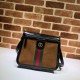 Replicas Bolso de hombro Gucci GG Supreme Saddle 523658 Café Baratos Imitacion