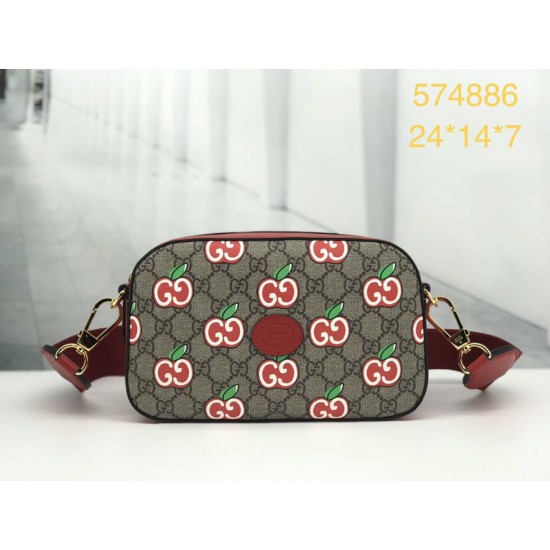 Replicas Bolso de hombro pequeño Gucci con estampado de manzana GG 574886 Baratos Imitacion