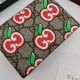 Replicas Cartera Gucci Card Case con estampado de manzanas GG 624641 Baratos Imitacion